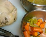 A picture of step 5 of Chicken Noodle Soup (from scratch).