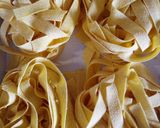 A picture of step 3 of Papardelle with speck and chanterelle mushrooms.