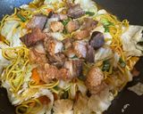 A picture of step 4 of Pancit Canton w/Crispy Pork Belly.