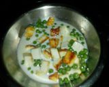 A picture of step 1 of Green garlic laccha paratha with matar paneer.