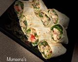 A picture of step 8 of Tortilla chicken wrap.