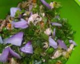 A picture of step 2 of Papad cone chaat.