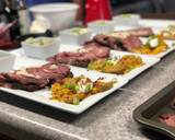 Smoked Rib-eye over Mustard Sauce, Loaded Smashed Potatoes, and Cucumber Salad recipe step 20 photo
