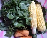 Foto langkah ke 1 dari resep SAYUR BAYAM, jagung manis, wortel.