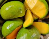 A picture of step 1 of Mango drink/juice.