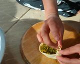 A picture of step 8 of Lilva ni kachori.