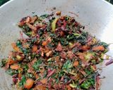 A picture of step 4 of Laal Saag/ Chaulai Saag(Red Amaranth).