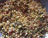 A picture of step 1 of Corn chat masala.