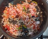 A picture of step 2 of Methi Chicken / fresh fenugreek chicken.