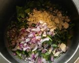 A picture of step 1 of Sarson saag in Punjabi style in the pressure cooker in 20 mins.
