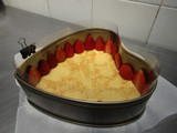 Tarta corazón mousse de fresa y maracuyá