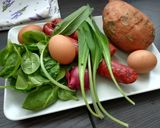 Pirított édesburgonyás serpenyős reggeli recept fázis 1 fotója