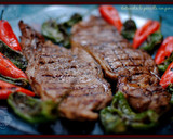 Foto del paso 1 de la receta: Entrecot a la parrilla con pimientos