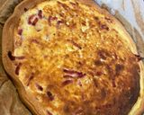 A picture of step 5 of Quiche Lorraine.
