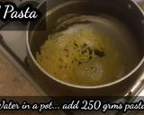 A picture of step 1 of Sausage corn macaroni pasta.