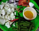 A picture of step 1 of Bottle gourd string beans sabji.