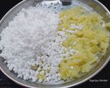 A picture of step 1 of Sweet potato sabudana vada.