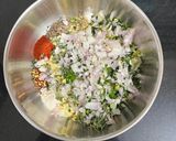A picture of step 1 of Maize Flour & Veggie Dhokala (Rajasthan Special).