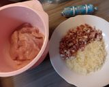 Baconnal és sajttal töltött rántott csirkemell basmati rizzsel recept fázis 1 fotója