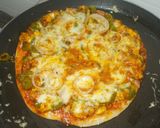 A picture of step 5 of Domino style pizza without oven and without yeast.