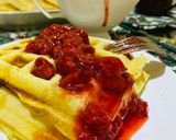 A picture of step 3 of Halloween Waffles and Strawberry Sauce.