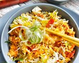 A picture of step 8 of Vegetables fried rice.