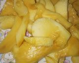 A picture of step 1 of Mango 🥭 shake with ice-cream.