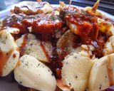 A picture of step 3 of Halloumi Fatteh.