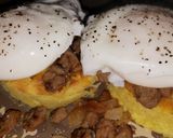 A picture of step 3 of Low-carb Almond Flour Bread with Poached eggs & Turkey Sausage.