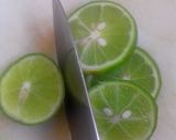 A picture of step 2 of Lime Cucumber Ginger Water.