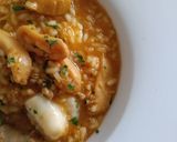 Foto del paso 15 de la receta: Arroz Mar y Montaña de Rape y Butifarra con Sofrito de Calamar y Gambas
