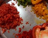 A picture of step 1 of Moong chilla with stuffing.