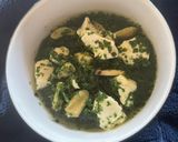A picture of step 3 of Kale Soup with Mushrooms and Silken Tofu.