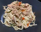 Foto langkah ke 3 dari resep Spaghetti Aglio Olio Tuna Daun Jeruk.