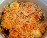 A picture of step 7 of Egg biryani for kids.