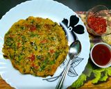 A picture of step 4 of Palak Besan Chilla.