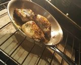 A picture of step 8 of Roast Chicken Thighs in a Sautéed Mushroom Parmasan Garlic Cream.