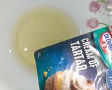 A picture of step 2 of Souffle pancakes (heart shaped).