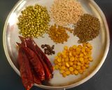 A picture of step 1 of Udupi Temple Style Sambar.