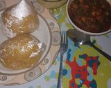 A picture of step 1 of Eba and egusi soup.