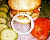 A picture of step 6 of Chicken Patty Burger.