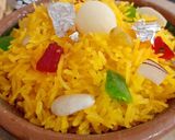 A picture of step 6 of Zarda Chawal.