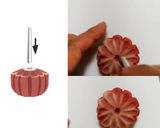 A picture of step 13 of Nerikiri Wagashi: "Kiku" (Chrysanthemum).