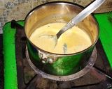 A picture of step 3 of Tulsi masala tea.
