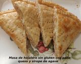 Foto del paso 16 de la receta: Masa de hojaldre sin gluten con pollo, queso y sirope de agave