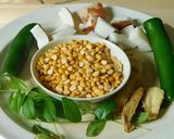 A picture of step 2 of Taro in buttermilk curry (kadi, Morkuzhambu in tamil).