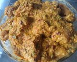 A picture of step 1 of Chatkhara chicken.