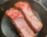 A picture of step 1 of Pork chops with lemon garlic and spinach cream pasta.