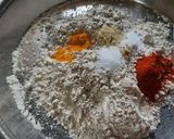 A picture of step 2 of Mixed flour n mix leafy green vegetables thepla.