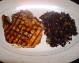 A picture of step 4 of Grilled szechuan pork chops with black rice.